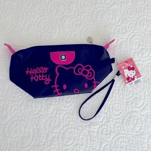NWT hello kitty black pink wristlet clutch bag